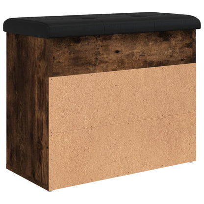 Panca Porta Scarpe Rovere Fumo 62x32x50 cm Legno Multistrato | homemem39