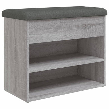Panca Porta Scarpe Grigio Sonoma 62x32x50 cm Legno Multistrato | homemem39