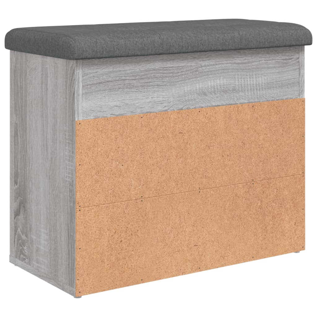 Panca Porta Scarpe Grigio Sonoma 62x32x50 cm Legno Multistrato | homemem39