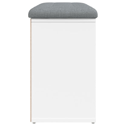 Panca Scarpiera Bianca 82x32x50 cm in Legno Massello di Argilla | homemem39