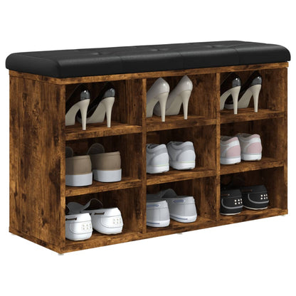 Panca Porta Scarpe Rovere Fumo 82x32x50 cm Legno Multistrato | homemem39