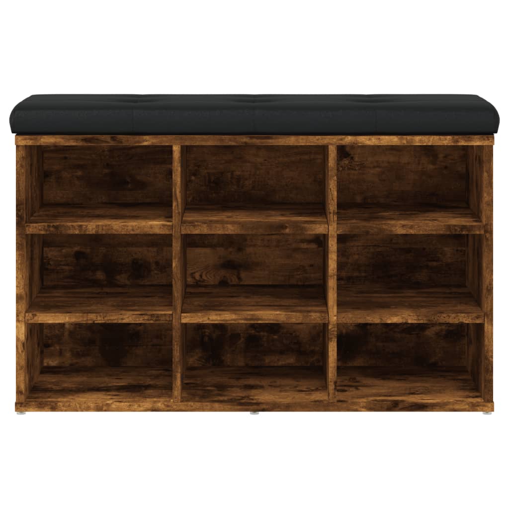 Panca Porta Scarpe Rovere Fumo 82x32x50 cm Legno Multistrato | homemem39