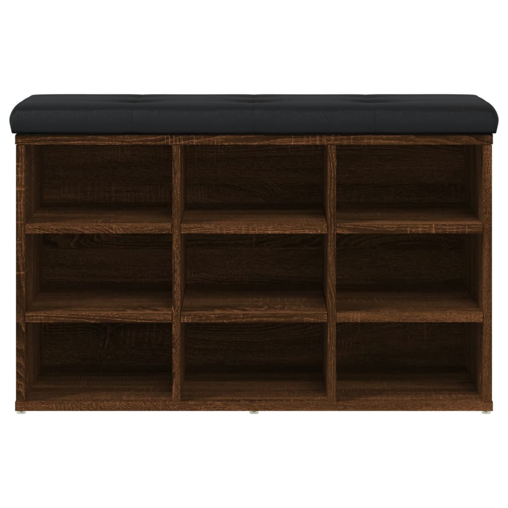 Panca Porta Scarpe Rovere Marrone 82x32x50cm Legno Multistrato | homemem39
