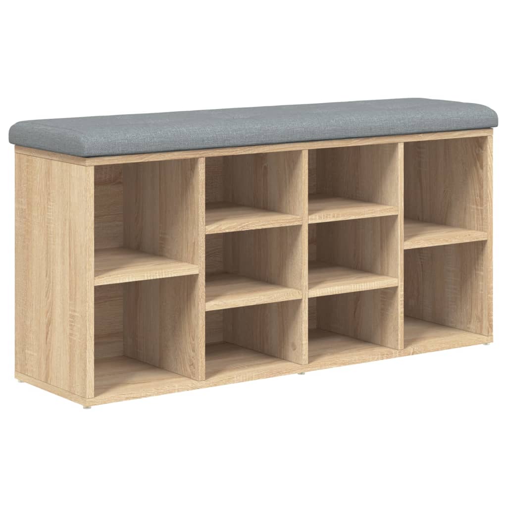 Panca Porta Scarpe Rovere Sonoma 102x32x50 cm Legno Multistrato