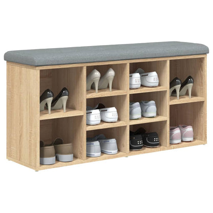 Panca Porta Scarpe Rovere Sonoma 102x32x50 cm Legno Multistrato | homemem39