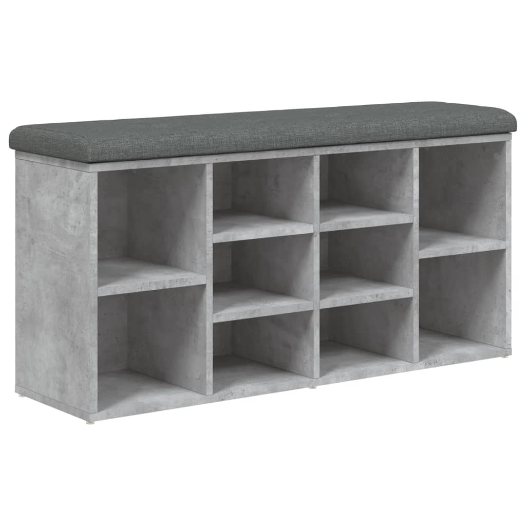 Panca Porta Scarpe Grigio Cemento 102x32x50cm Legno Multistrato | homemem39