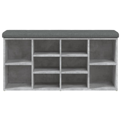 Panca Porta Scarpe Grigio Cemento 102x32x50cm Legno Multistrato | homemem39
