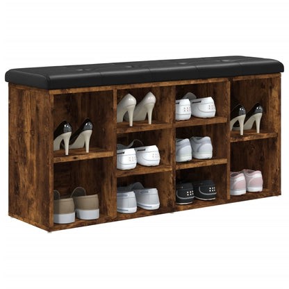 Panca Porta Scarpe Rovere Fumo 102x32x50 cm Legno Multistrato | homemem39
