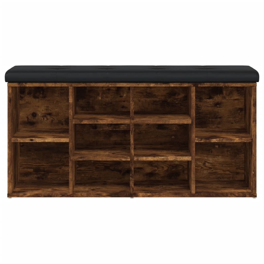 Panca Porta Scarpe Rovere Fumo 102x32x50 cm Legno Multistrato