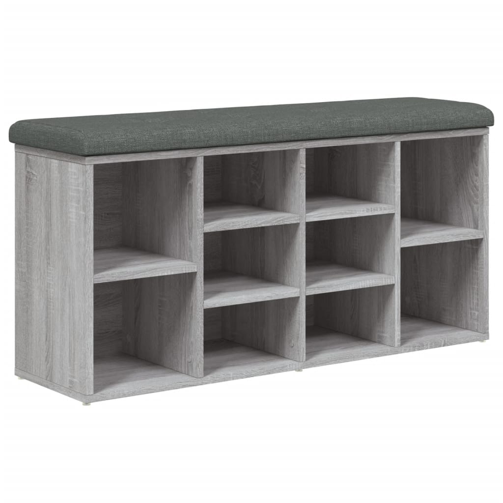 Panca Porta Scarpe Grigio Sonoma 102x32x50 cm Legno Multistrato | homemem39