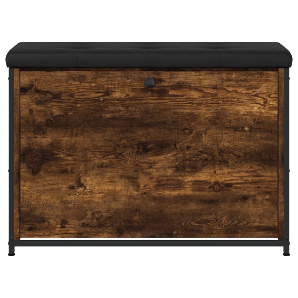 Panca Portascarpe Cassetto Ribaltabile Rovere Fumo 82x32x56cm - homemem39