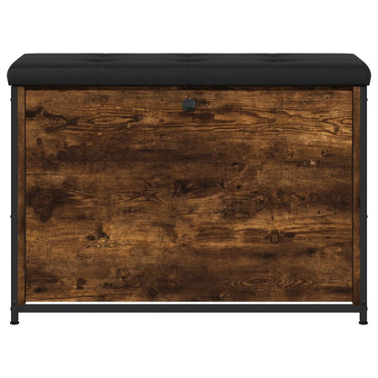 Panca Portascarpe Cassetto Ribaltabile Rovere Fumo 82x32x56cm - homemem39