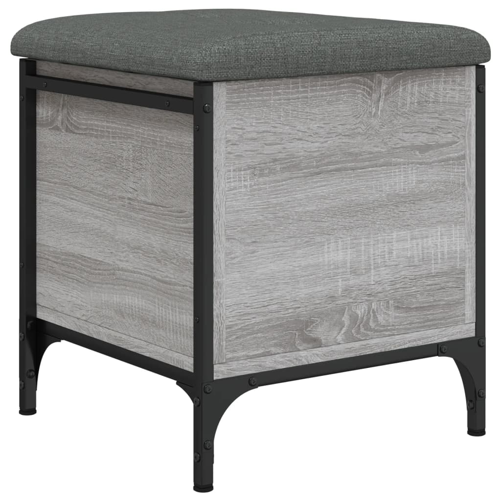 Panca Portaoggetti Grigio Sonoma 42x42x45 cm Legno Multistrato - homemem39