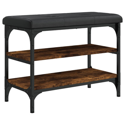 Panca Porta Scarpe Rovere Fumo 62x32x47 cm in Legno Multistrato - homemem39