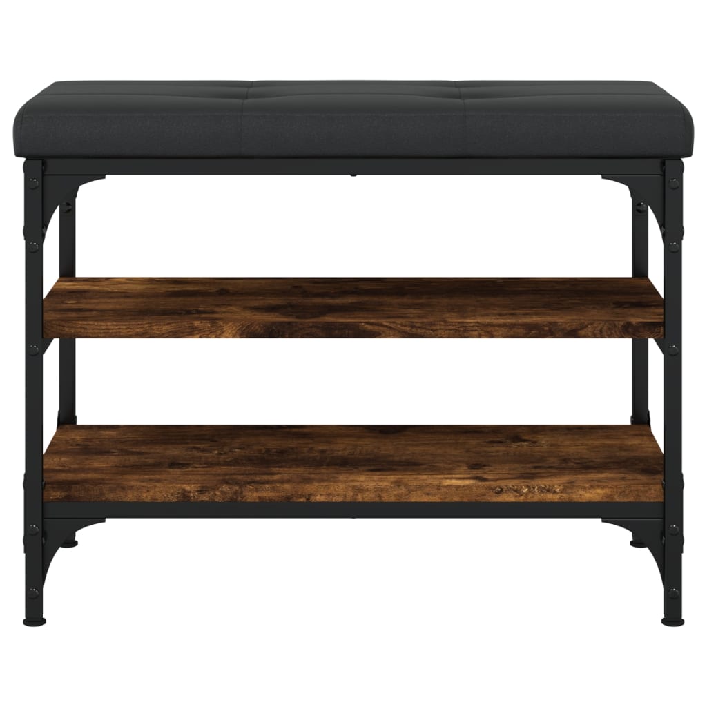 Panca Porta Scarpe Rovere Fumo 62x32x47 cm in Legno Multistrato - homemem39