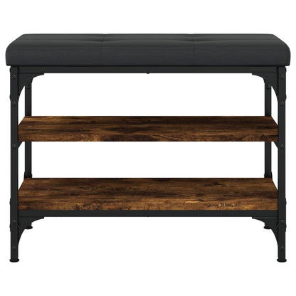 Panca Porta Scarpe Rovere Fumo 62x32x47 cm in Legno Multistrato - homemem39