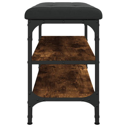 Panca Porta Scarpe Rovere Fumo 62x32x47 cm in Legno Multistrato - homemem39