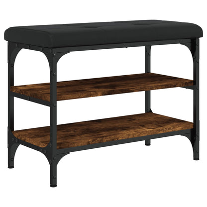 Panca Porta Scarpe Rovere Fumo 62x32x47 cm in Legno Multistrato - homemem39