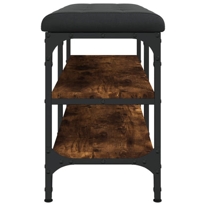 Panca Porta Scarpe Rovere Fumo 82x32x47 cm in Legno Multistrato - homemem39