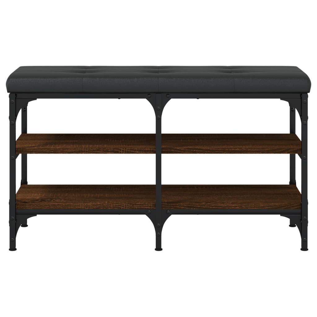 Panca Porta Scarpe Rovere Marrone 82x32x47cm Legno Multistrato - homemem39