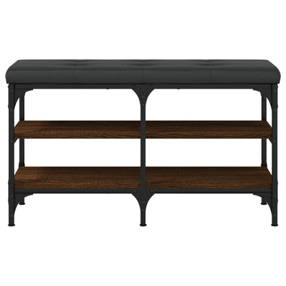 Panca Porta Scarpe Rovere Marrone 82x32x47cm Legno Multistrato - homemem39