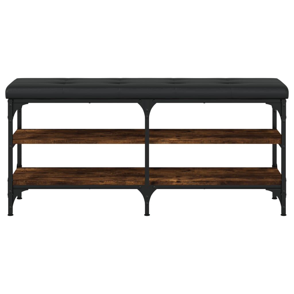 Panca Porta Scarpe Rovere Fumo 102x32x47cm in Legno Multistrato - homemem39
