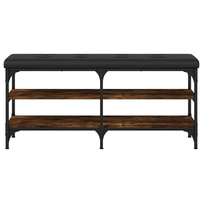Panca Porta Scarpe Rovere Fumo 102x32x47cm in Legno Multistrato - homemem39