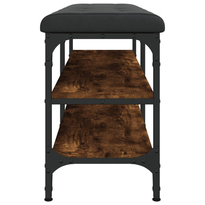 Panca Porta Scarpe Rovere Fumo 102x32x47cm in Legno Multistrato - homemem39