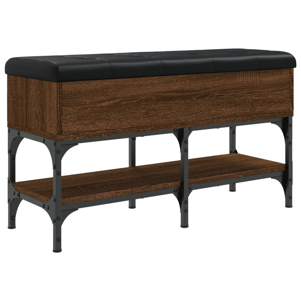 Panca per Scarpe Rovere Marrone 82x32x45 cm Legno Multistrato - homemem39