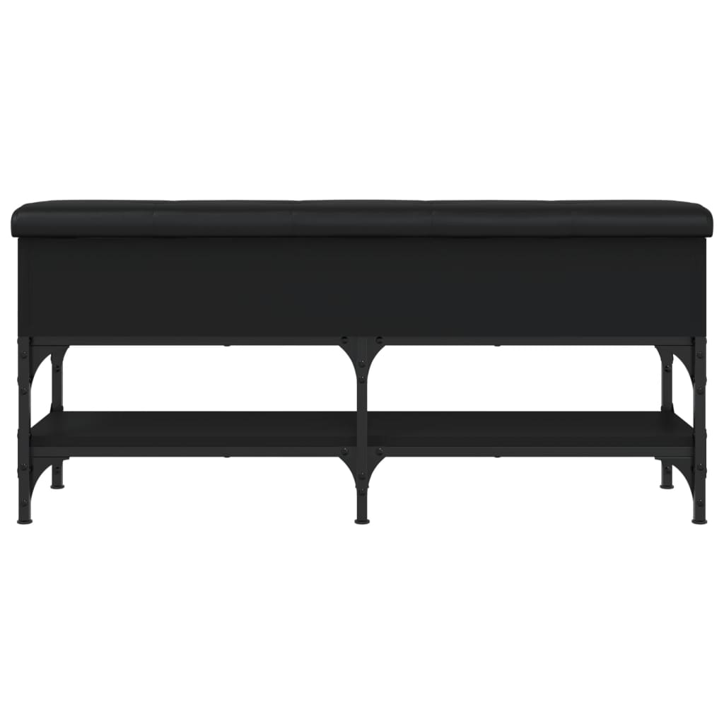 Panca Porta Scarpe Nera 102x32x45 cm in Legno Multistrato - homemem39