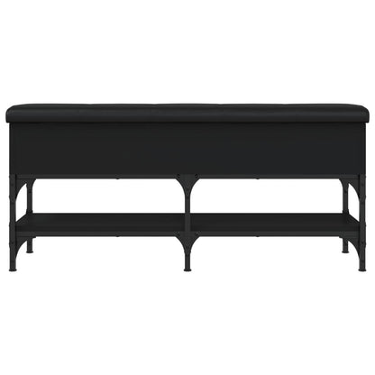 Panca Porta Scarpe Nera 102x32x45 cm in Legno Multistrato - homemem39