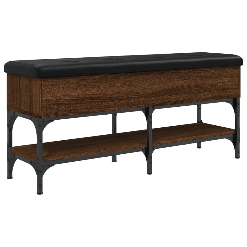 Panca Porta Scarpe Rovere Marrone 102x35x45cm Legno Multistrato - homemem39
