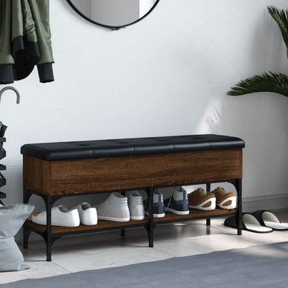 Panca Porta Scarpe Rovere Marrone 102x35x45cm Legno Multistrato - homemem39