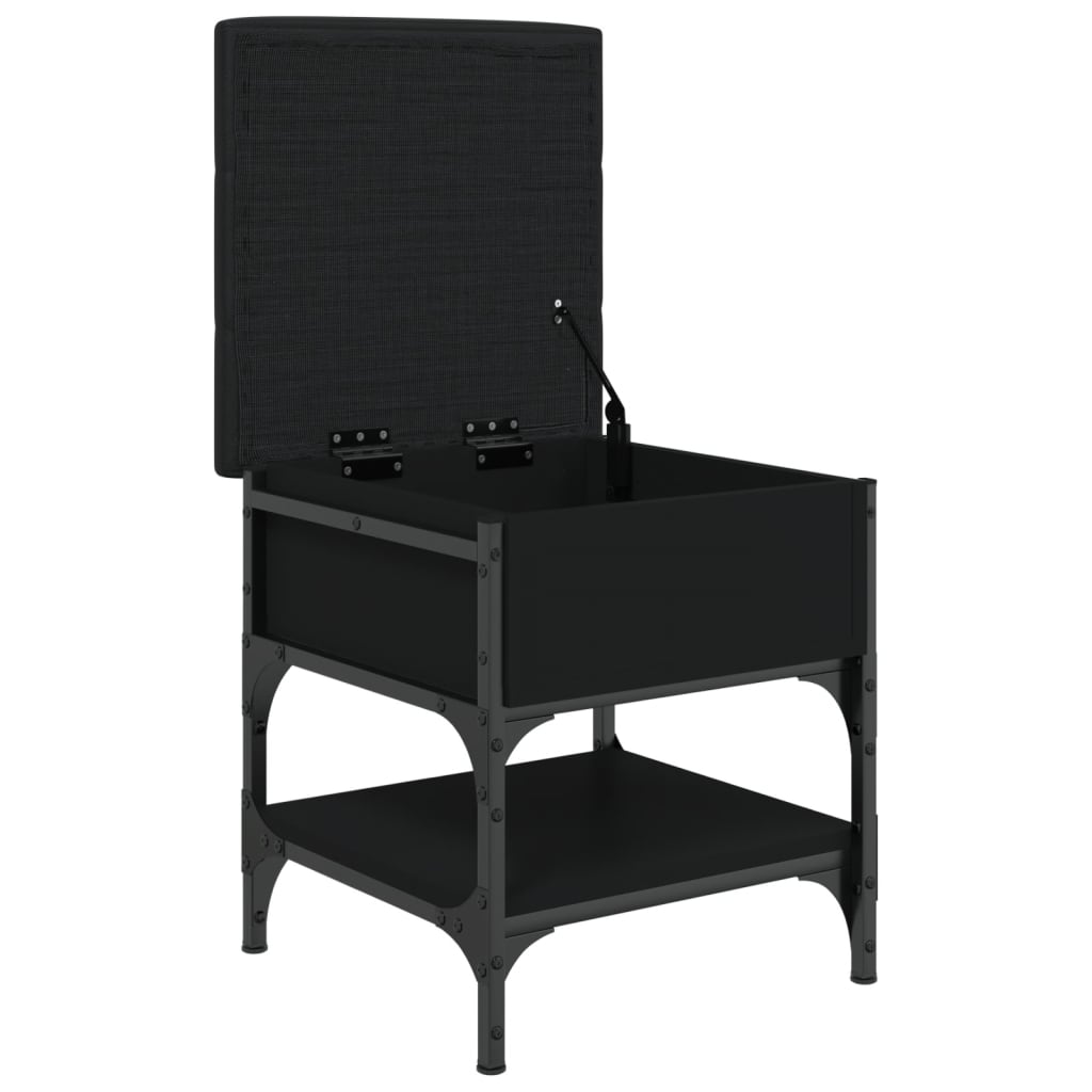 Panca Porta Scarpe Nera 42x42x45 cm in Legno Multistrato - homemem39