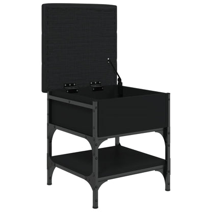 Panca Porta Scarpe Nera 42x42x45 cm in Legno Multistrato - homemem39