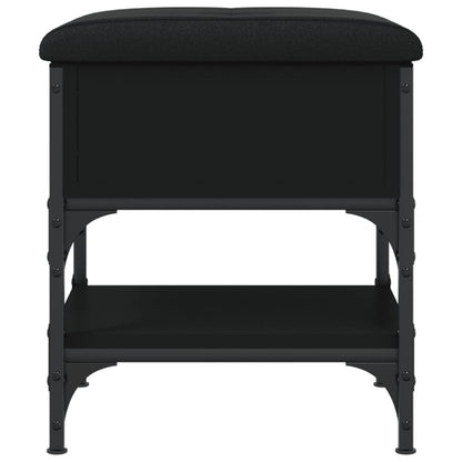 Panca Porta Scarpe Nera 42x42x45 cm in Legno Multistrato - homemem39