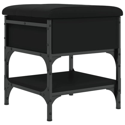 Panca Porta Scarpe Nera 42x42x45 cm in Legno Multistrato - homemem39