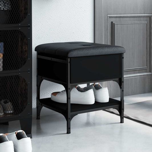 Panca Porta Scarpe Nera in legno multistrato