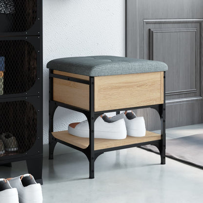 Panca Porta Scarpe Rovere Sonoma 42x42x45 cm Legno Multistrato - homemem39