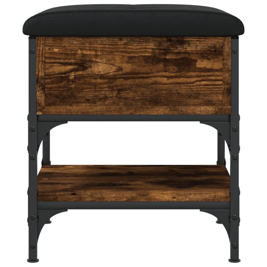 Panca Porta Scarpe Rovere Fumo 42x42x45 cm in Legno Multistrato - homemem39