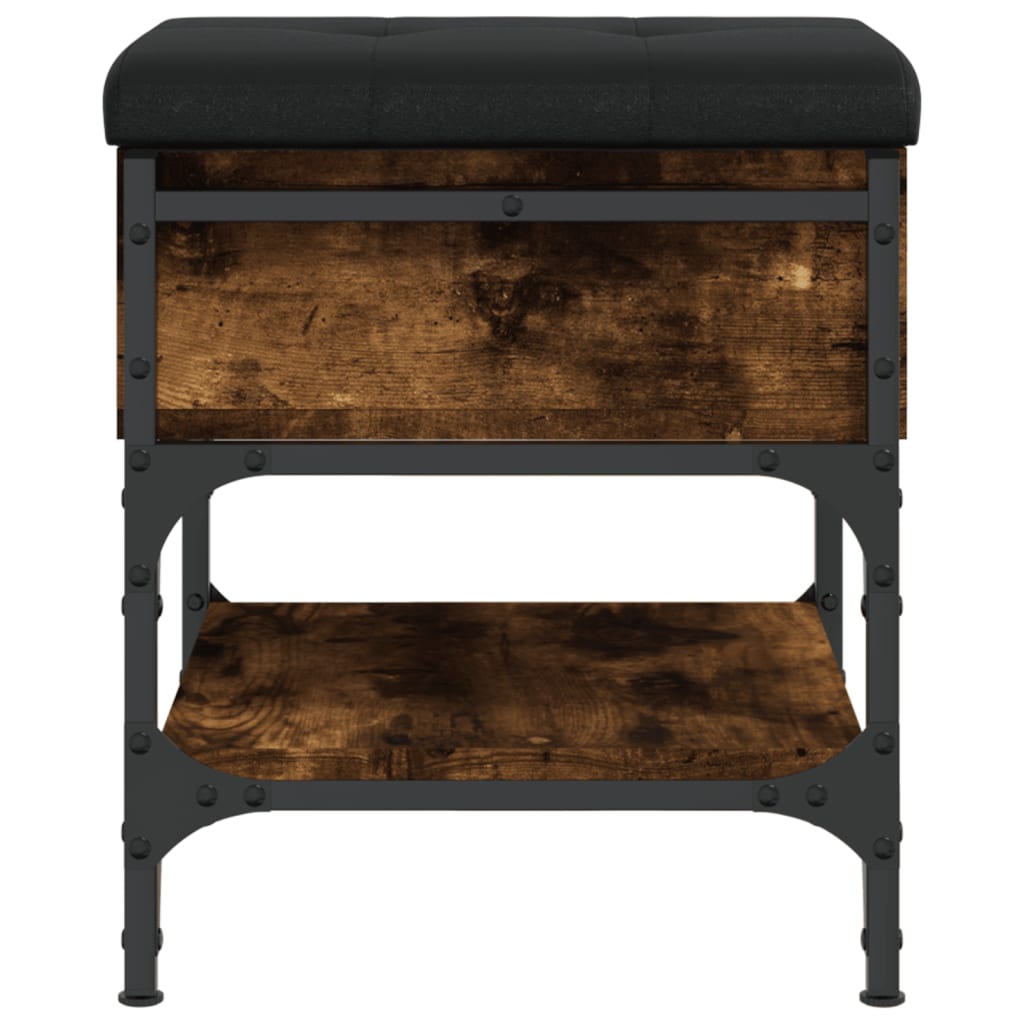 Panca Porta Scarpe Rovere Fumo 42x42x45 cm in Legno Multistrato - homemem39