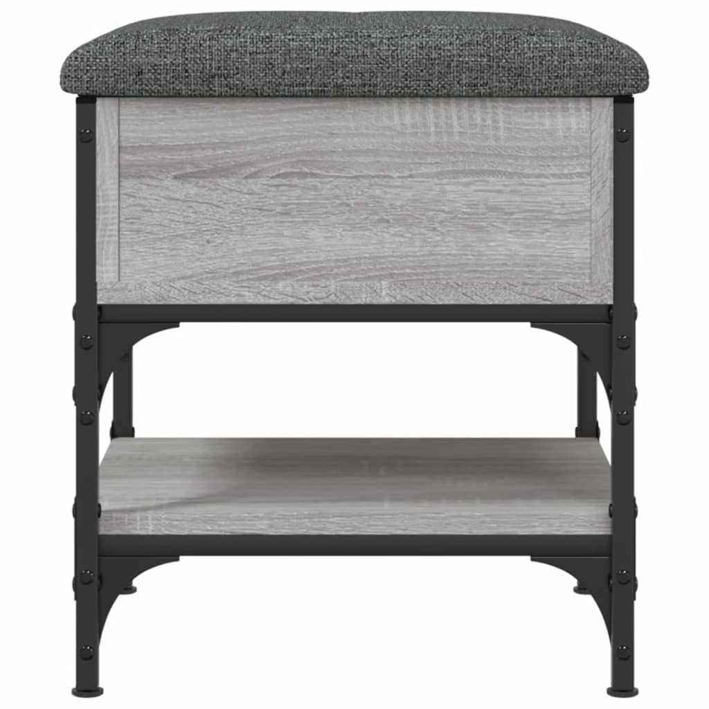 Panca Porta Scarpe Grigio Sonoma 42x42x45 cm Legno Multistrato - homemem39