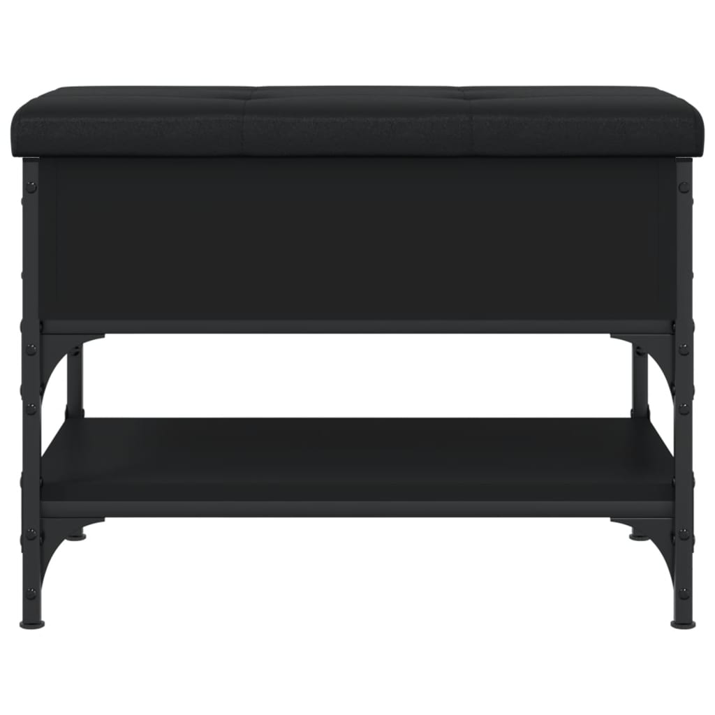 Panca Porta Scarpe Nera 62x42x45 cm in Legno Multistrato - homemem39