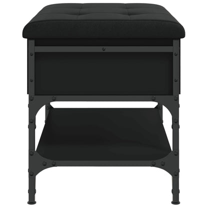 Panca Porta Scarpe Nera 62x42x45 cm in Legno Multistrato - homemem39