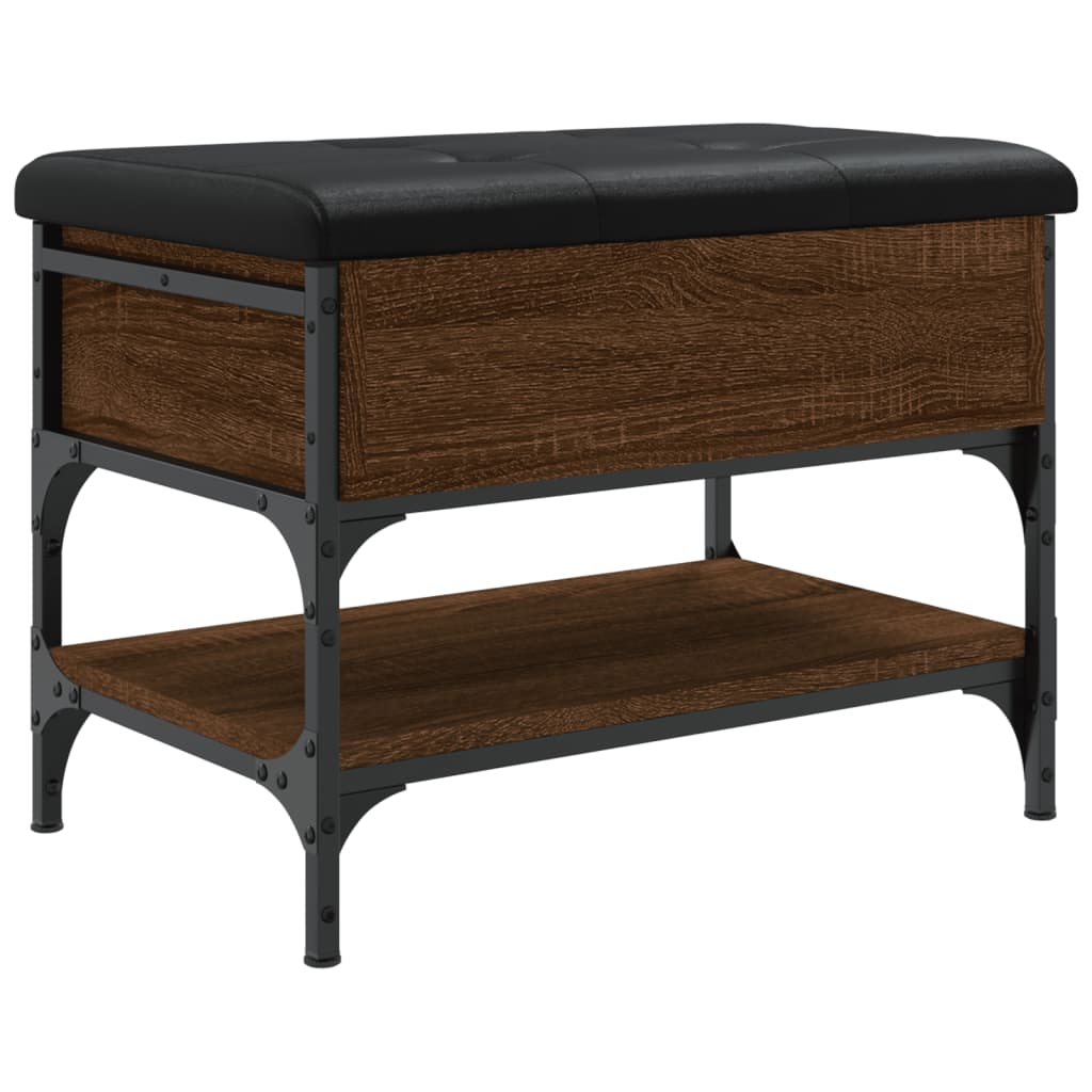 Panca Porta Scarpe Rovere Marrone 62x42x45 cm Legno Multistrato - homemem39