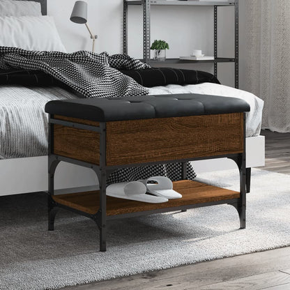 Panca Porta Scarpe Rovere Marrone 62x42x45 cm Legno Multistrato - homemem39