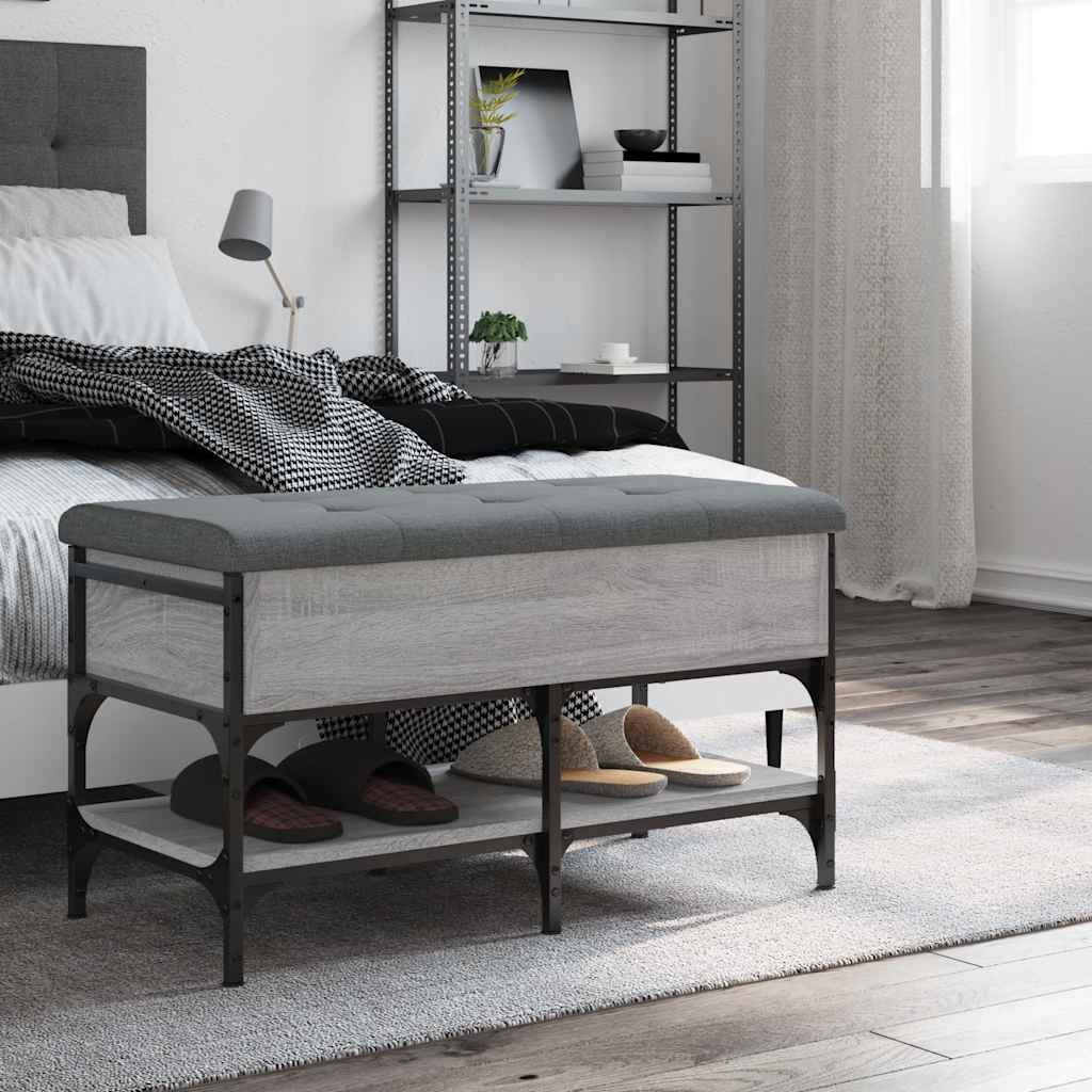 Panca Porta Scarpe Grigio Sonoma 82x42x45 cm Legno Multistrato | homemem39