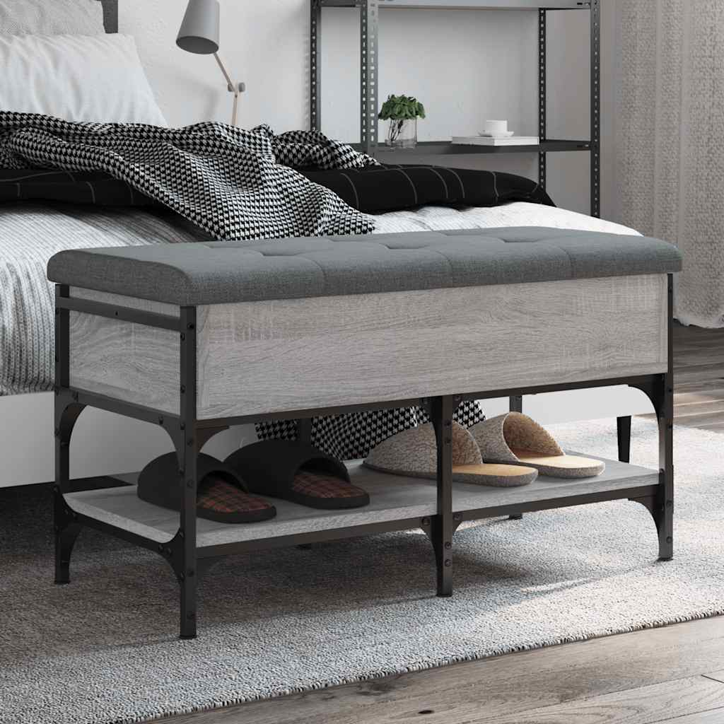 Panca Porta Scarpe Grigio Sonoma 82x42x45 cm Legno Multistrato | homemem39
