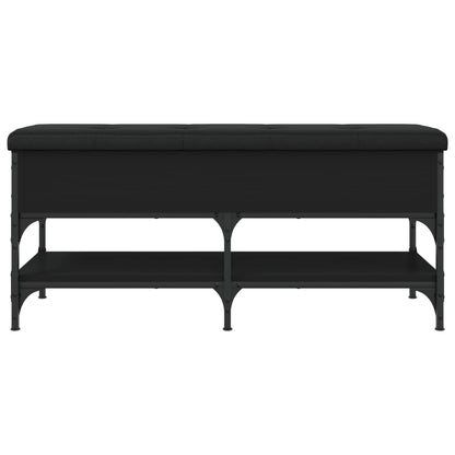 Panca Porta Scarpe Nera 102x42x45 cm in Legno Multistrato - homemem39