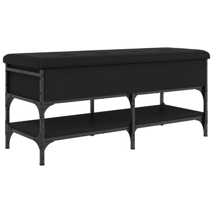 Panca Porta Scarpe Nera 102x42x45 cm in Legno Multistrato - homemem39